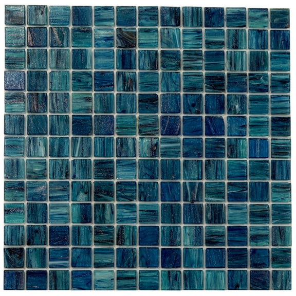 Apollo Tile Celestial 12 in. x 12 in. Glossy Sea Blue Glass Mosaic Wall and Floor Tile (20 sq. ft./case) (20-pack)