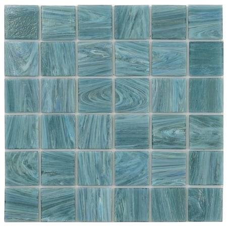 Apollo Tile Celestial 12 in. x 12 in. Glossy Yale Blue Glass Mosaic Wall and Floor Tile (10 sq. ft./case) (10-pack)