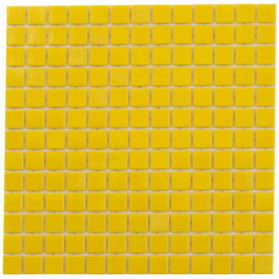 Apollo Tile Dune 12 in. x 12 in. Glossy Lemon Yellow Glass Mosaic Wall and Floor Tile (20 sq. ft./case) (20-pack)