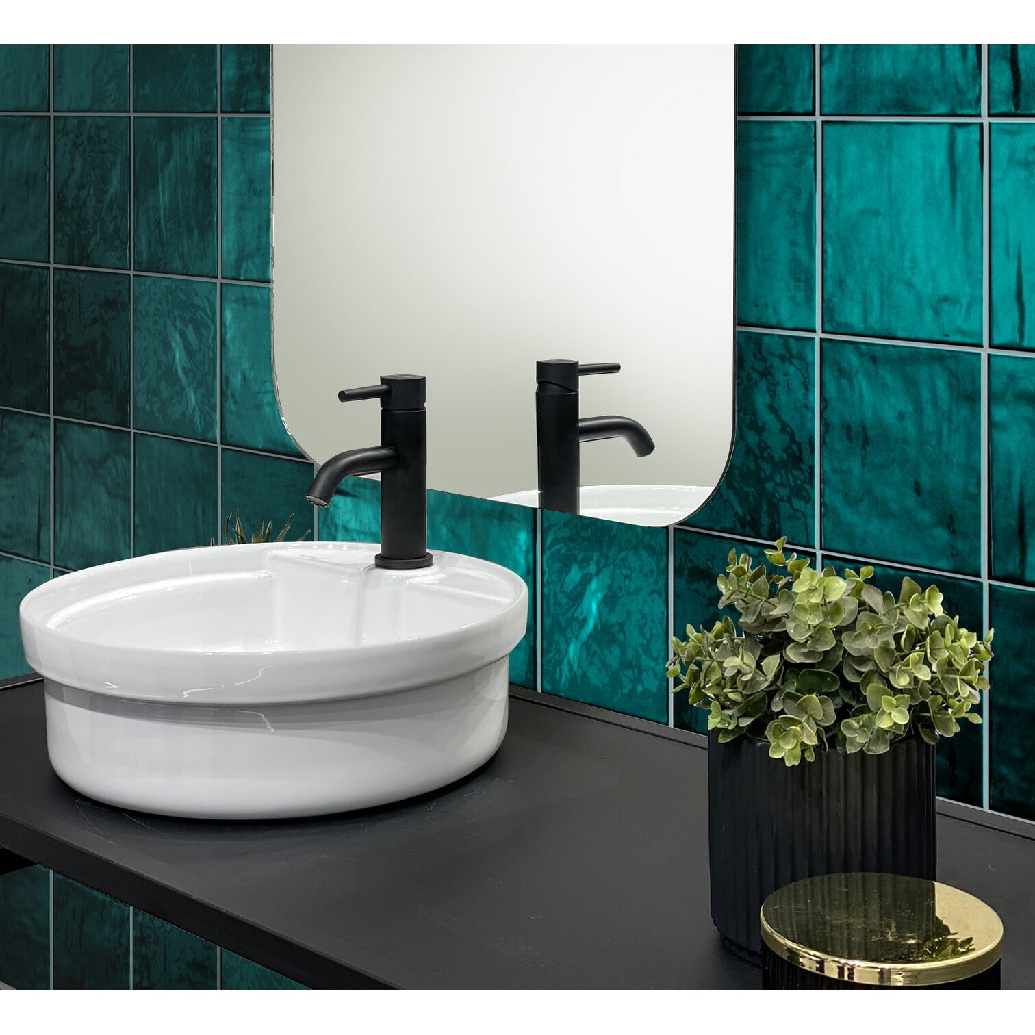 Apollo Tile Green 5-in. x 5-in. Polished Ceramic Subway Tile (10.76 Sq ft/case)