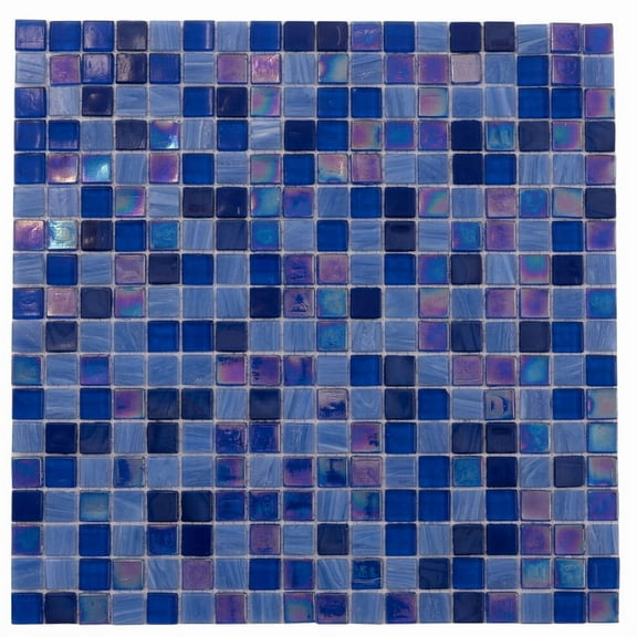 Apollo Tile Mingles 11.6 in. x 11.6 in. Glossy Blue Glass Mosaic Wall and Floor Tile (18.69 sq. ft./case) (20-pack)