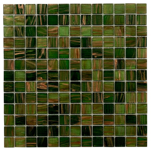 Apollo Tile Mingles 12 in. x 12 in. Glossy Moss Green Glass Mosaic Wall and Floor Tile (20 sq. ft./case) (20-pack)