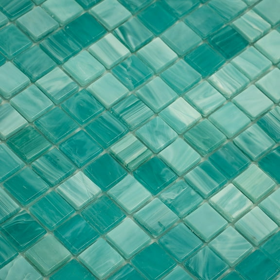 Apollo Tile Skosh 11.6 in. x 11.6 in. Glossy Aqua Green Glass Mosaic Wall and Floor Tile (18.69 sq. ft./case) (20-pack)