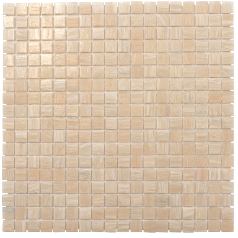 Beige Iridescent Glass Mosaic Tile for Walls and Floors