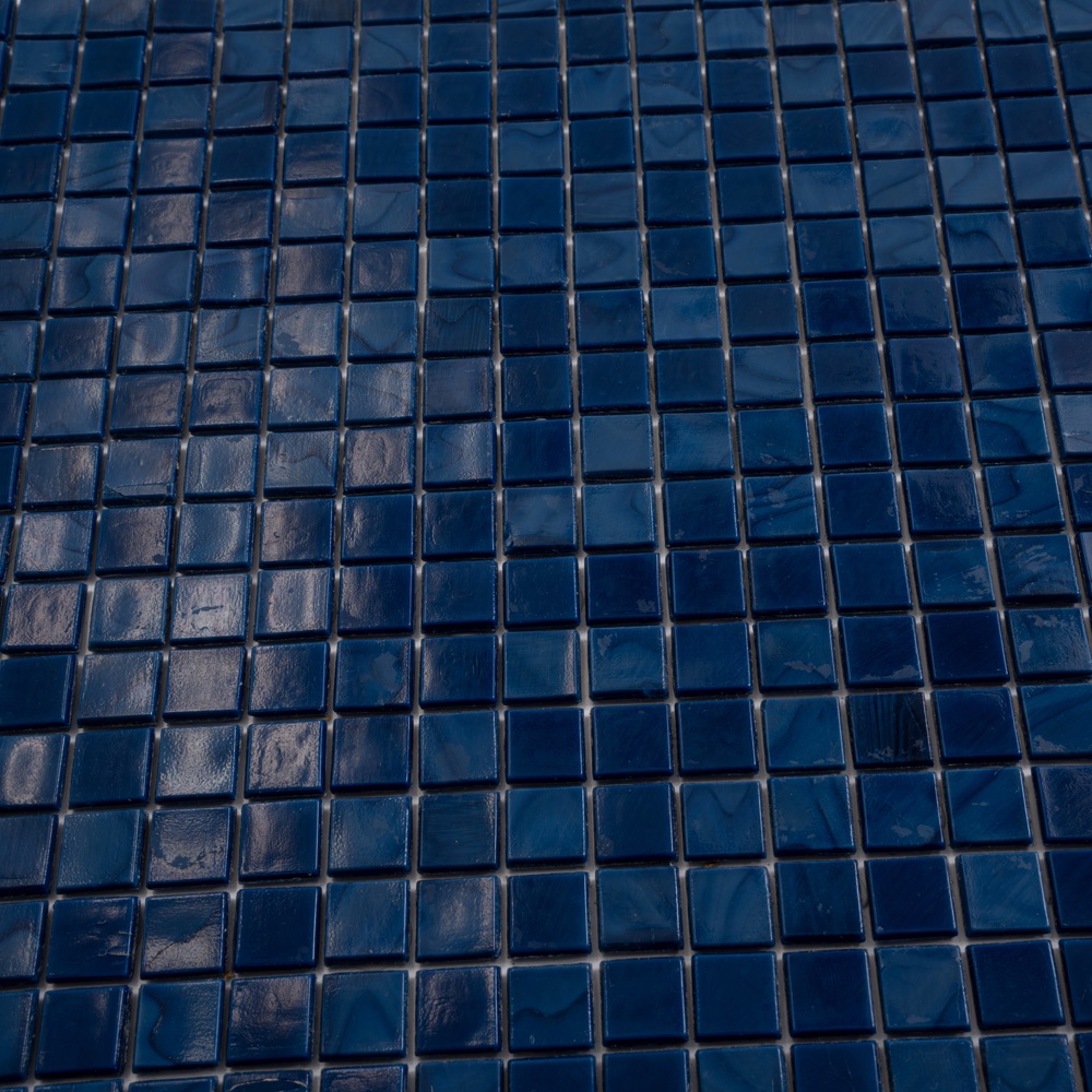 Skosh 11.6" x 11.6" Glossy Navy Blue Glass Mosaic Tile