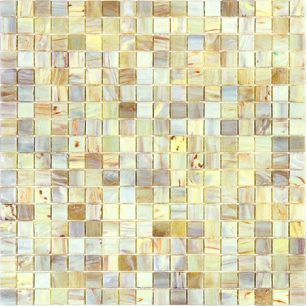 Parchment Beige and Yellow Glass Mosaic Tile for Wall and Floor