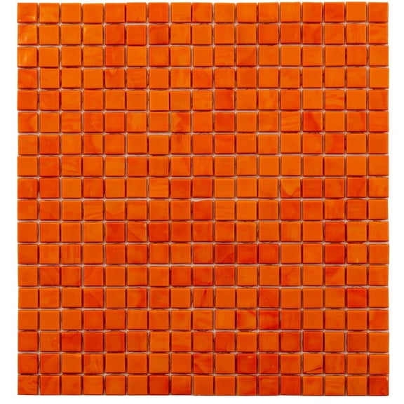 Apollo Tile Skosh 11.6 in. x 11.6 in. Glossy Red-Orange Glass Mosaic Wall and Floor Tile (18.69 sq. ft./case) (20-pack)