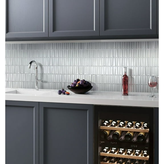 Apollo Tile White 12-in x 129-in Traingle Polished , Matte Glass Mosaic Tile (5.38 Sq ft/case)