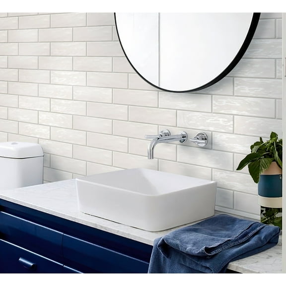 Apollo Tile White 2.58-in. x 8-in. Polished Ceramic Subway Tile (5.38 Sq ft/case)