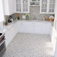 thumbnail image 1 of Apollo Tile   Wooden Gray 11.9-in. x 12.8-in. Herringbone Polished Marble Mosaic Floor and Wall Tile (5.29 Sq ft/case), 1 of 2