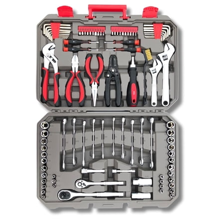 Apollo Tools 95 Piece Mechanics Tool Set in Metric and SAE for Small Engine, Mechanical and General Repairs DT1242