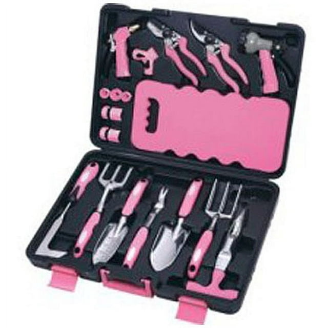 Apollo Tools DT3795P 18-Piece Gardener's Tool Set, Pink