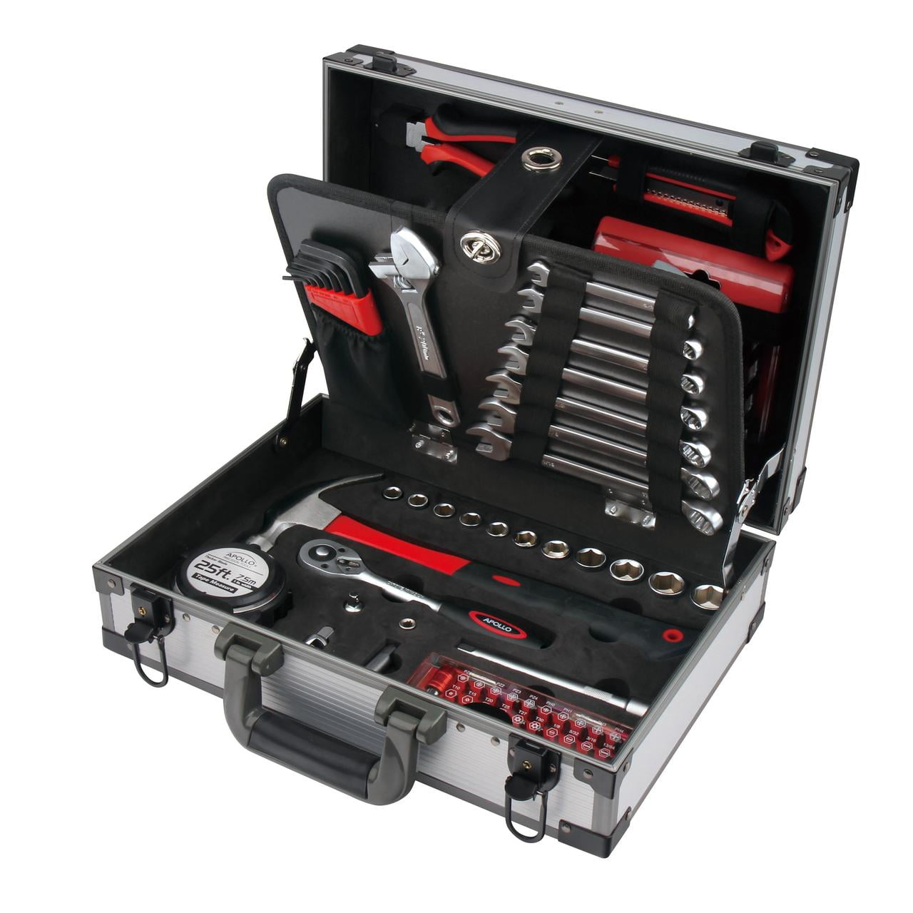 Apollo Tools DT4935 96 Piece Deluxe General Tool Kit in Aluminum