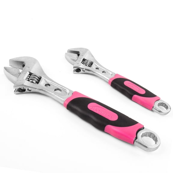 Apollo Tools 2 Adjustable Wrenches - Pink - DT5007P