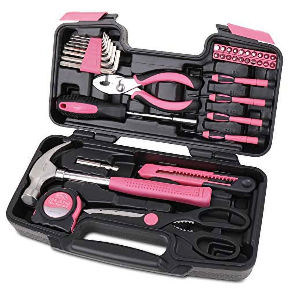 Apollo Tools 39 Piece General Household Tool in Toolbox Storage Case with Essential Hand Tools Home Repairs - image 1 of 5