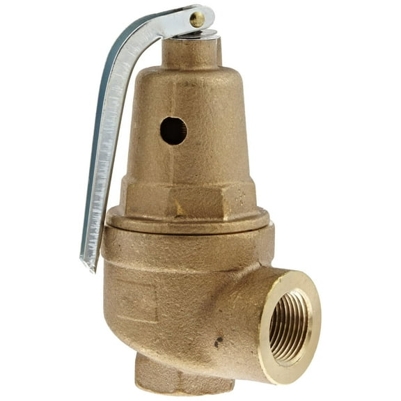 Apollo Valve 10-600 Series Bronze Safety Relief Valve, ASME Hot Water, 50 psi Set Pressure, 3/4" x 1" NPT Female CA3