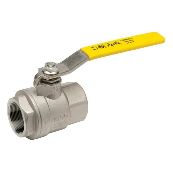 Apollo Valves 76F10727A APOLLO 112 FIP STAINLESS STEEL 150SWP1000PSI 2 PIECE FULL PORT BALL VALVE WITH STAINLESS STEEL LATCH LOCK LEVER NUT