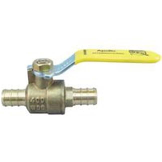 Durable Brass PEX Barb Ball Valve with Yellow Lever Handle