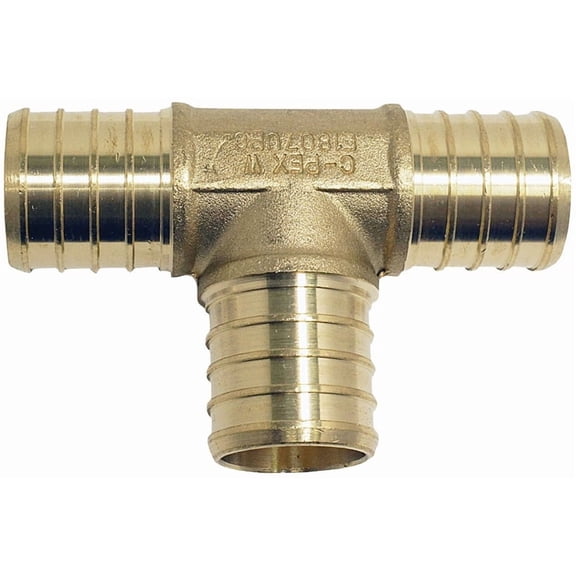 Apollo APXT3410PK ApolloPEX Series Pipe Tee, 3/4 in, Barb, Brass, 200 psi Pressure - pack of 10