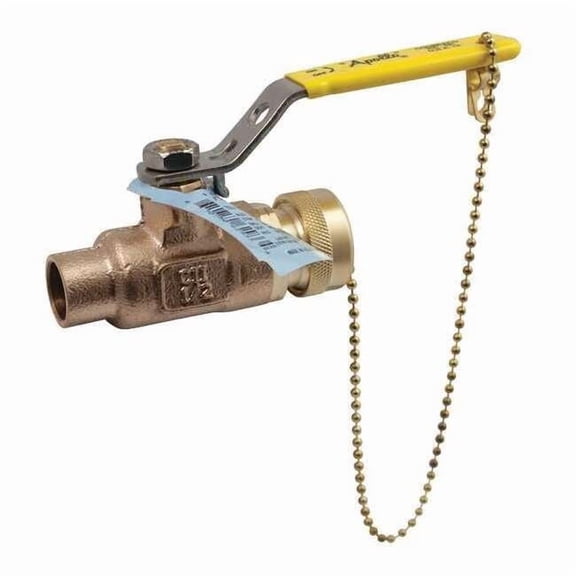 Apollo Valves 1/2" Sweat x Hose Cap Bronze Ball Valve Inline 70LF203HC
