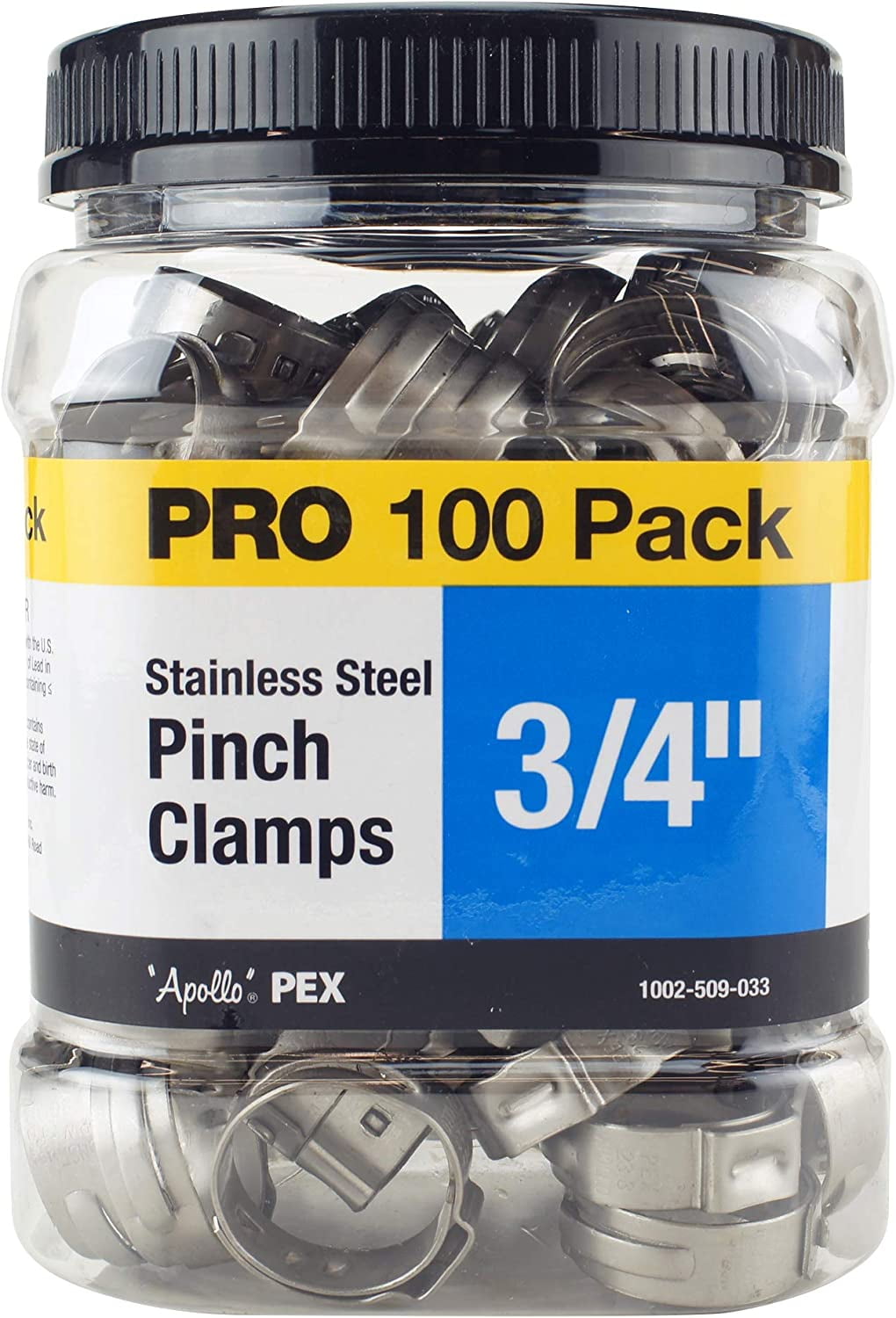 Apollo Valves PXPC34100JR Pinch Clamp, Stainless Steel