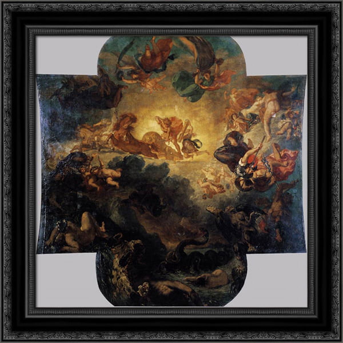 Apollo Vanquishing the Python 20x20 Black Ornate Wood Framed Canvas Art ...