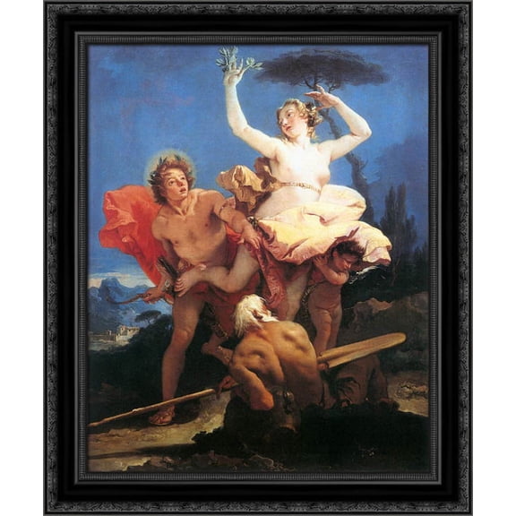 Apollo and Daphne 20x23 Black Ornate Wood Framed Canvas Art by Tiepolo, Giovanni Battista