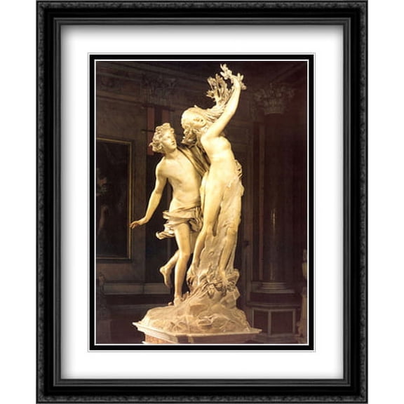Apollo and Daphne 2x Matted 28x34 Large Black Ornate Framed Art Print by Bernini, Gian Lorenzo