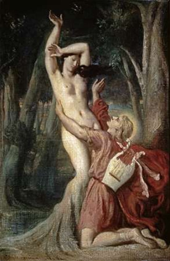 Apollo and Daphne Canvas Art - Theodore Chasseriau (12 x 18)