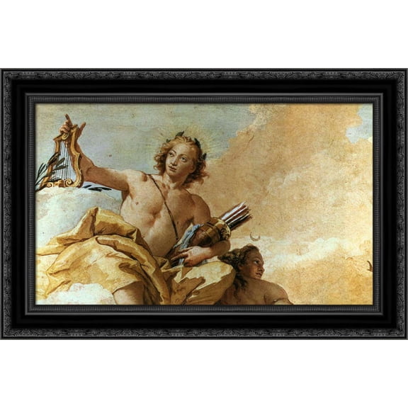 Apollo and Diana 24x18 Black Ornate Wood Framed Canvas Art by Tiepolo, Giovanni Battista