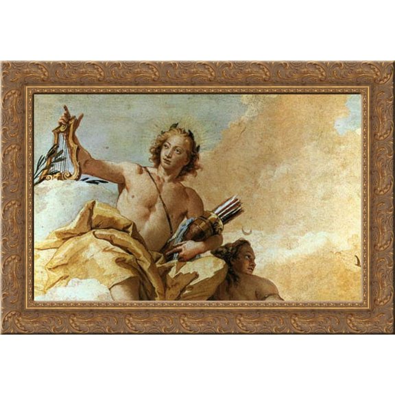Apollo and Diana 24x18 Gold Ornate Wood Framed Canvas Art by Tiepolo, Giovanni Battista