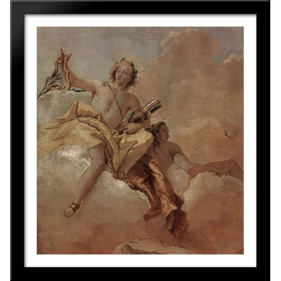 Apollo and Diana 28x30 Large Black Wood Framed Print Art by Giovanni Domenico Tiepolo