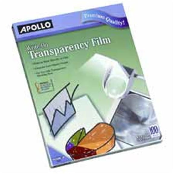 Apollo c-o Acco World APOWO100CB Write On Transparency Film- 8-.50in.x11in.- Clear