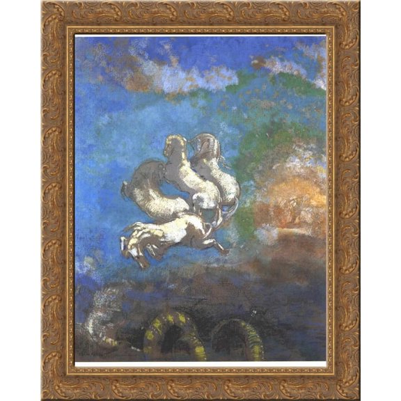 Apollo's Chariot 20x24 Gold Ornate Wood Framed Canvas Art by Redon, Odilon