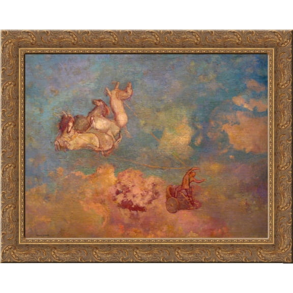 Apollo's Chariot 24x20 Gold Ornate Wood Framed Canvas Art by Redon, Odilon