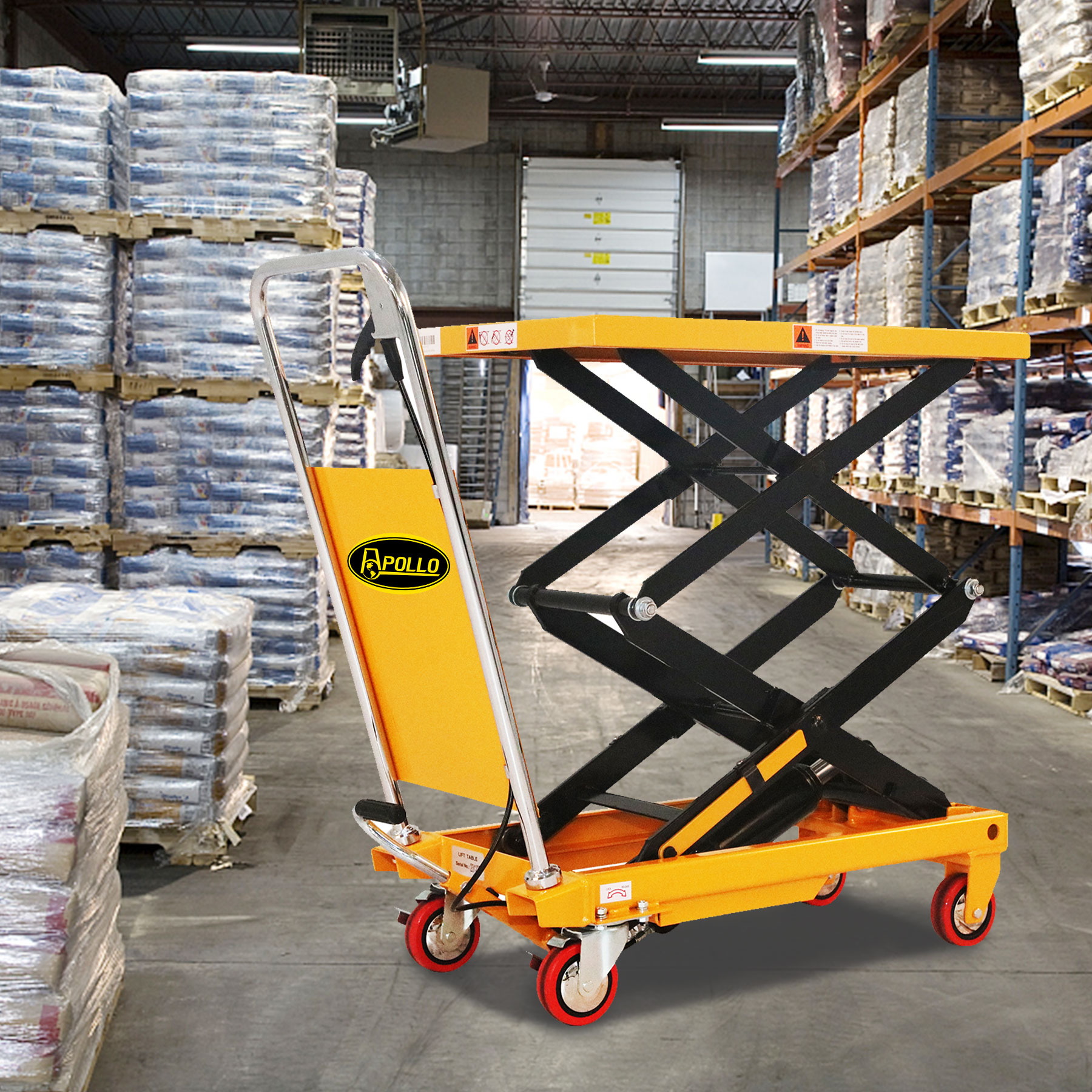 Apollolift 51" Lifting Table Cart 770lbs Double Scissor Lift Table, 60