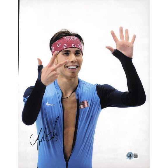 Apolo Anton Ohno Autographed 11x14 Photo Team USA Beckett BAS QR #BS30512
