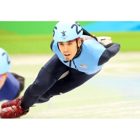Apolo Anton Ohno Skating Poster 16in x 24in 16x24 Multi-Color Square Adults Western Graphic