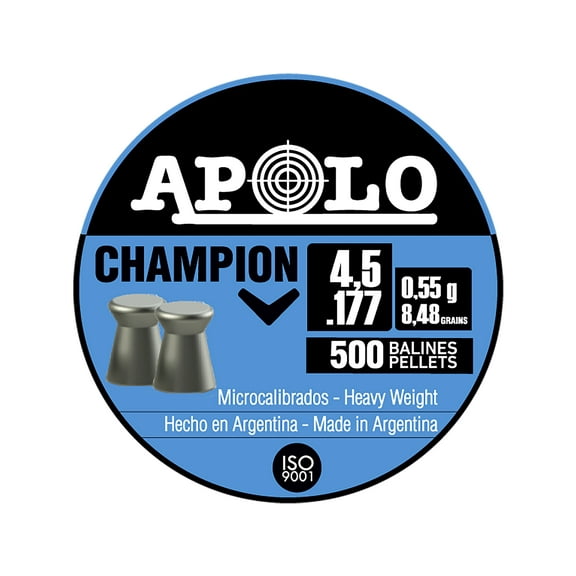 Apolo Champion Flat Nose Air Gun Pellets 177 Caliber 8.45 Grain 4.5mm 500PK