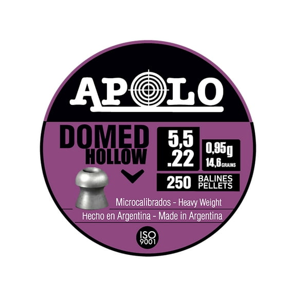 Apolo Domed Hollow Point Air Gun Pellets 22 Caliber 14.6 Grain 5.5mm 250PK