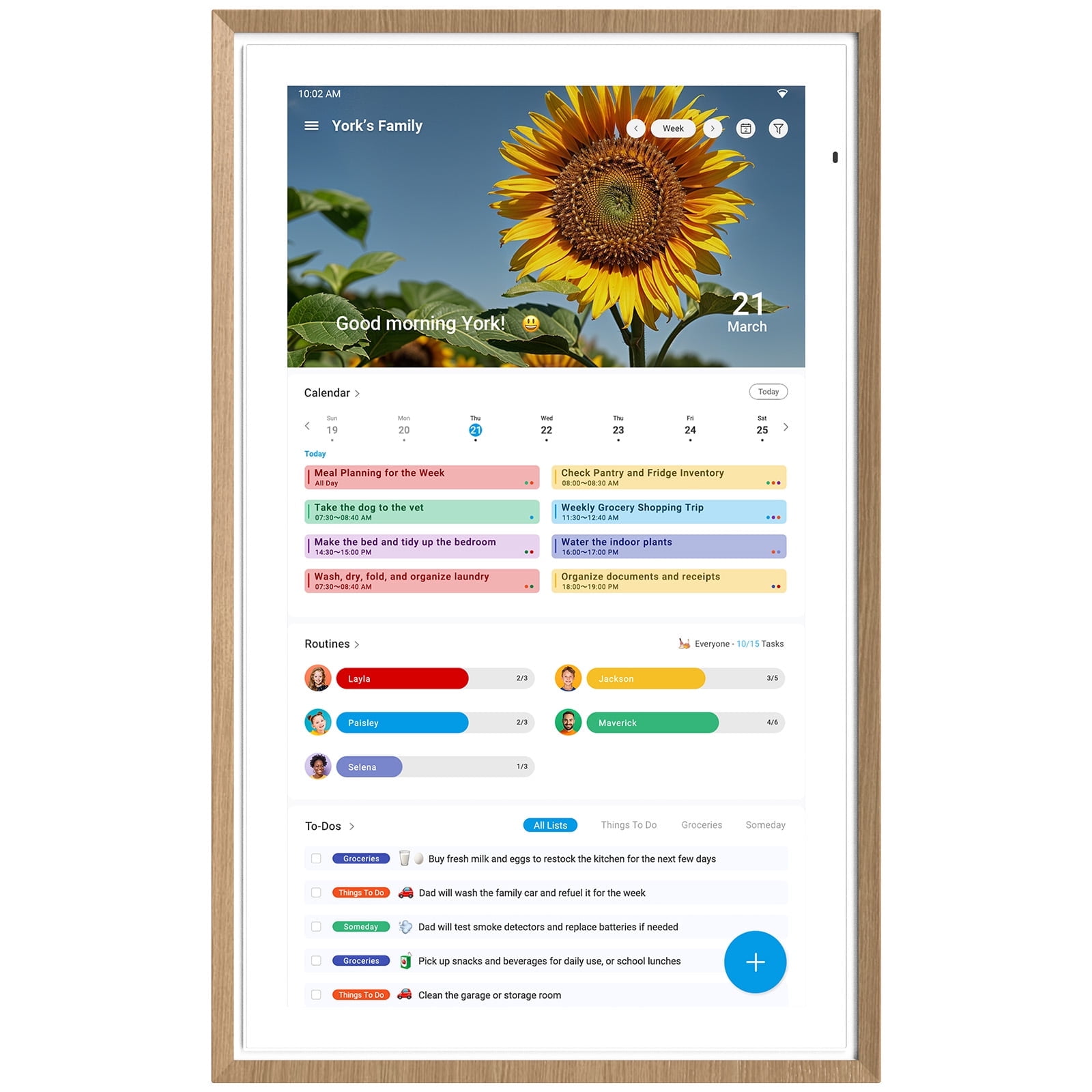 Walmart Black Friday Deals 2025 - Apolosign 15.6 inch Digital Calendar, Dual-Mode Wi-Fi Wall Planner & Smart Family Organizer with To-Do & Chores, Voice Control & Gemini AI, Touchscreen, No Subscription (Teak)