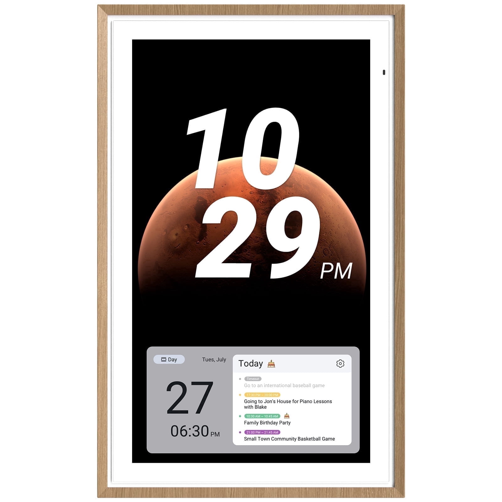 ApoloSign 27 inch Digital Calendar, Dual-Mode Smart Wall Planner & Interactive Display Electronic Touchscreen Chore Chart for Family Schedules, Sync Calendars, No Subscription (Teak)