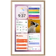 Apolosign 15.6-inch Smart Digital Calendar & Home Hub - Dual-Mode Family Wall Planner, One-Touch Privacy Photo Shield, Auto-Sync Google/iCloud, Meal & Chore Tracker, Message Board, Brown