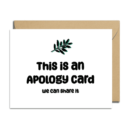Apology Card – "This is an Apology Card, We Can Share It" – Thoughtful Design – Blank Inside with Envelope – Perfect for Making Amends and Saying Sorry