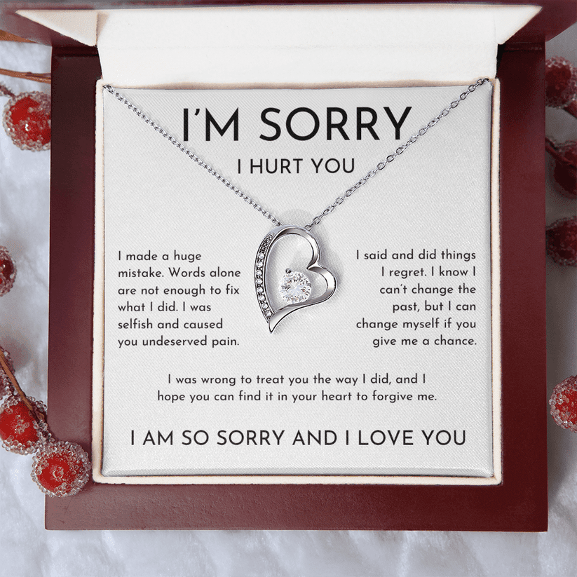 Apology Gift For Her, I'm Sorry Gift Forever Love Necklace Luxury Box ...