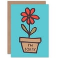 thumbnail image 1 of Apology I'm Sorry Flower Pot Cartoon Cute Greetings Card Plus Envelope Blank inside, 1 of 3
