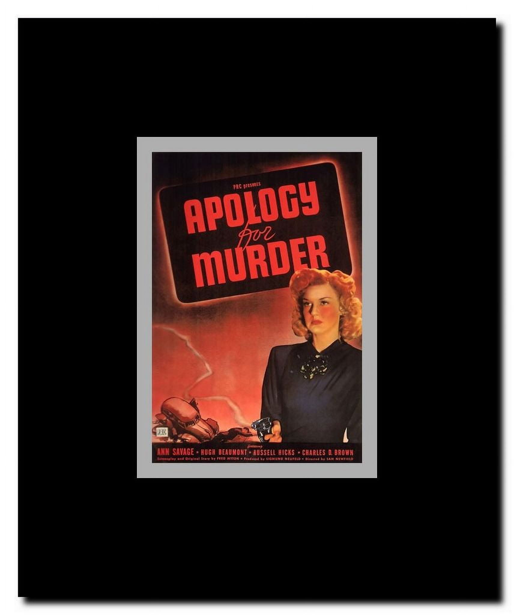 Apology for Murder Framed Movie Poster