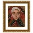 thumbnail image 1 of Apoloniusz Kędzierski 15x18 Gold Ornate Wood Frame and Double Matted Museum Art Print Titled - Head of a Young Woman from Łowicz (circa 1910), 1 of 4
