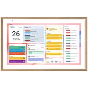 Apolosign 27-inch Smart Digital Calendar & Home Hub - Dual-Mode Family Wall Planner, One-Touch Privacy Photo Shield, Auto-Sync Google/iCloud, Meal & Chore Tracker, Message Board, Brown