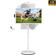 ApoloSign 32 4K UHD Smart Portable TV with Android 16, 2nd Gen Moveable Touchscreen Monitor on Wheels, 256GB Storage, Built-in 15000mAh Battery, 8MP Camera, Smart Screen for Home & Kitchen